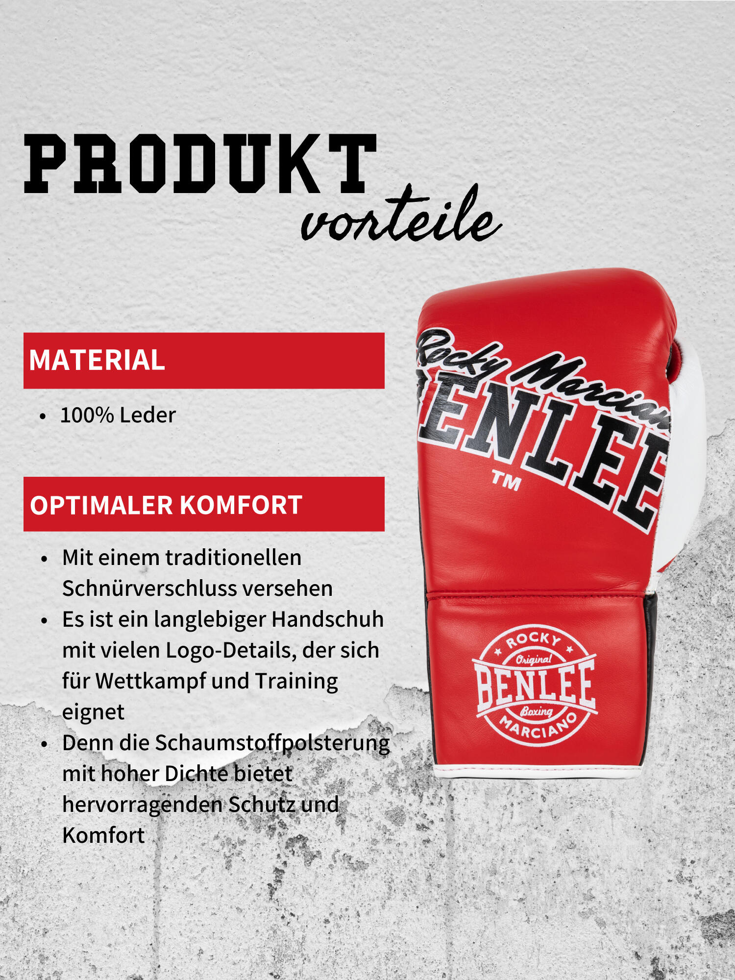 BENLEE Leren bokshandschoenen BIG BANG 7/9