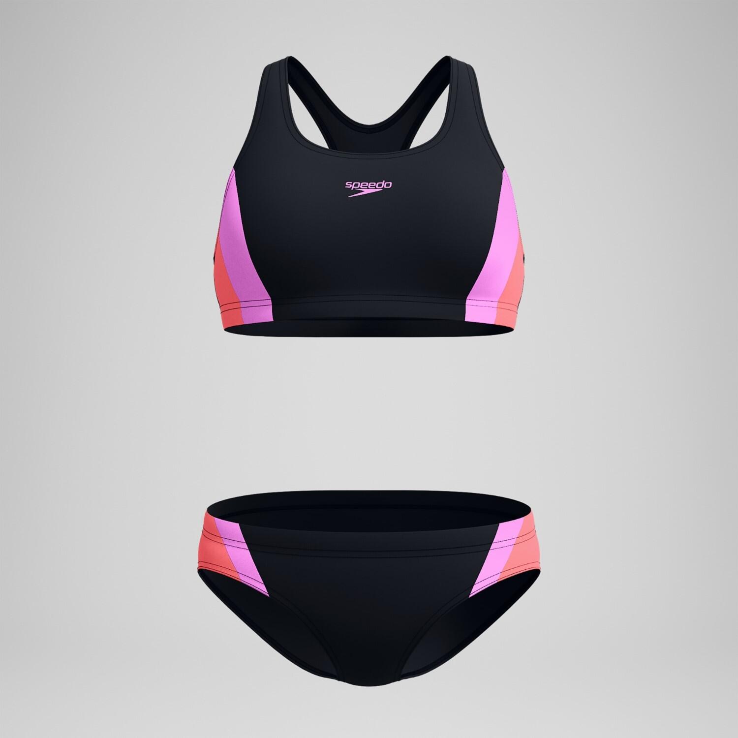 Speedo Colorblock Bikini Damen schwarz chlorbeständig 4/7