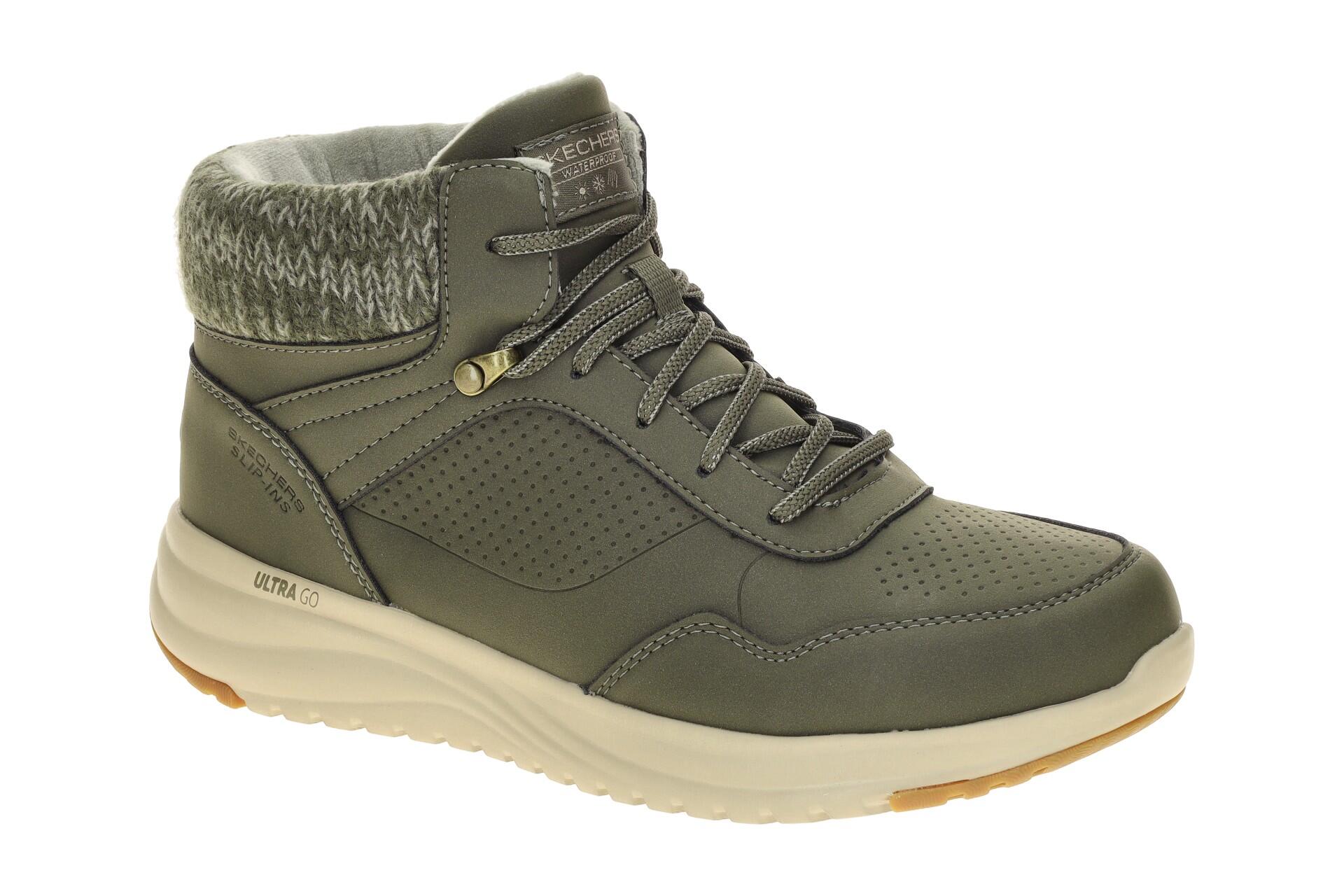 Skechers On-The-Go Mid Sneaker olive grün wasserdicht Slip Ins 144739 1/7
