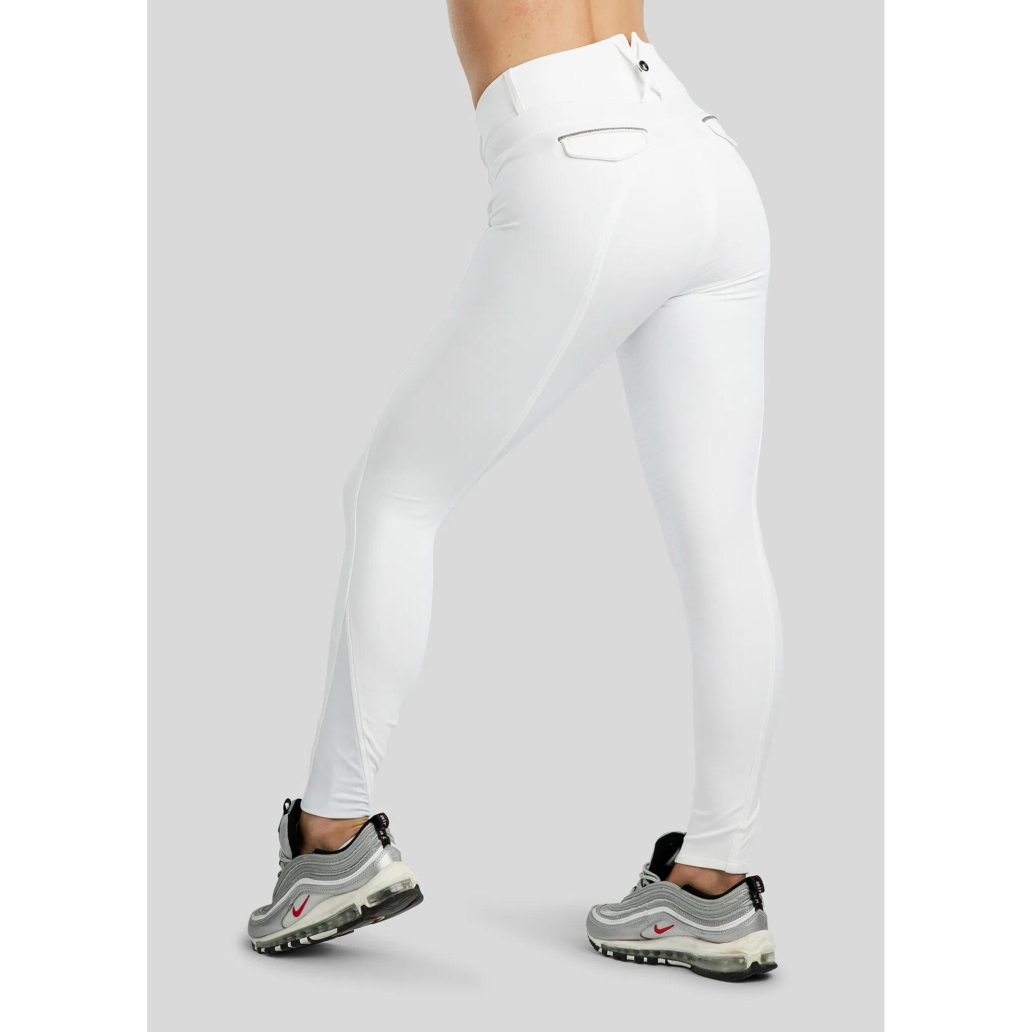 Pantaloni da equitazione full grip da donna Montar Gloria Caviar Tape 2/5