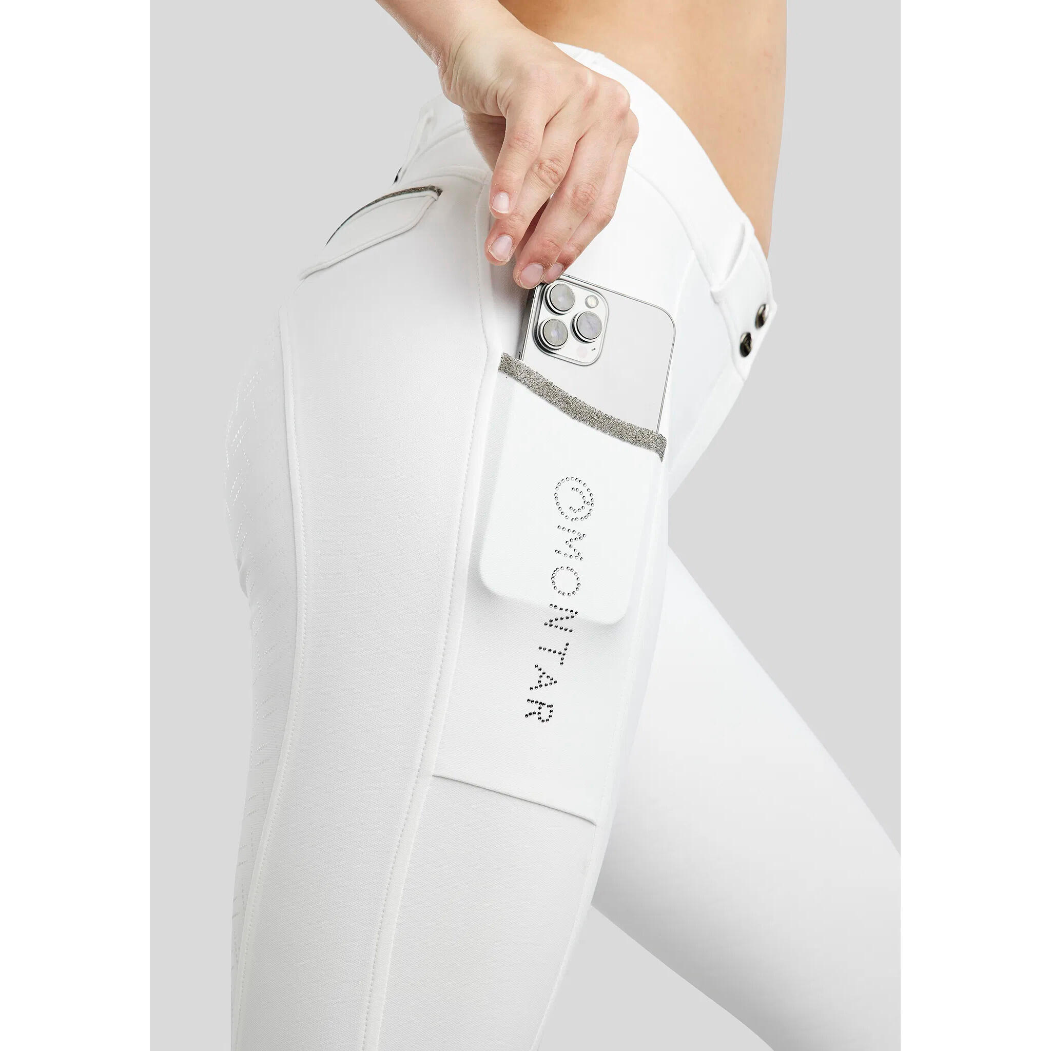 Pantaloni da equitazione full grip da donna Montar Gloria Caviar Tape 4/5