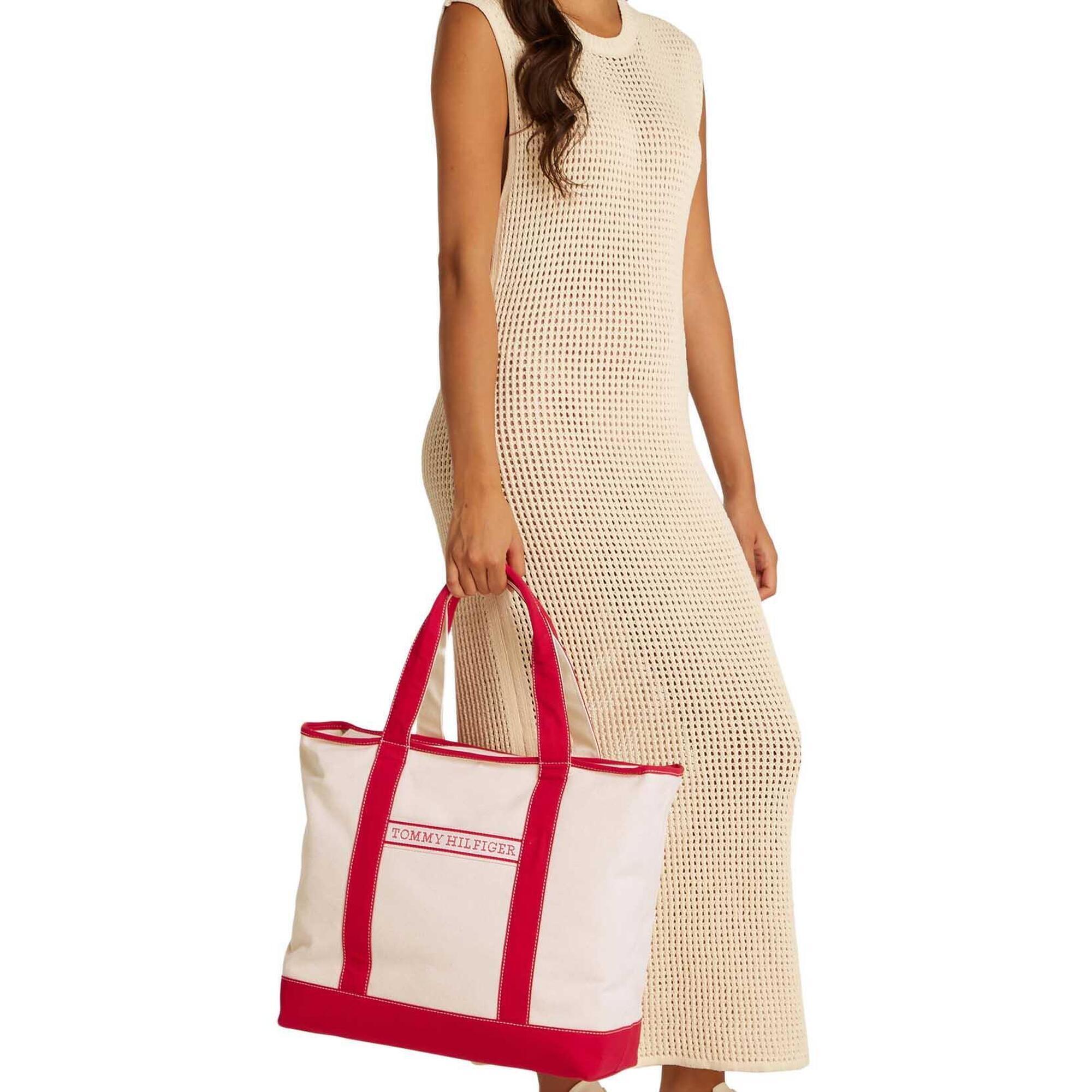 Tommy Hilfiger - Borsa Da Spiaggia In Tela - Sac - Rouge - Decathlon