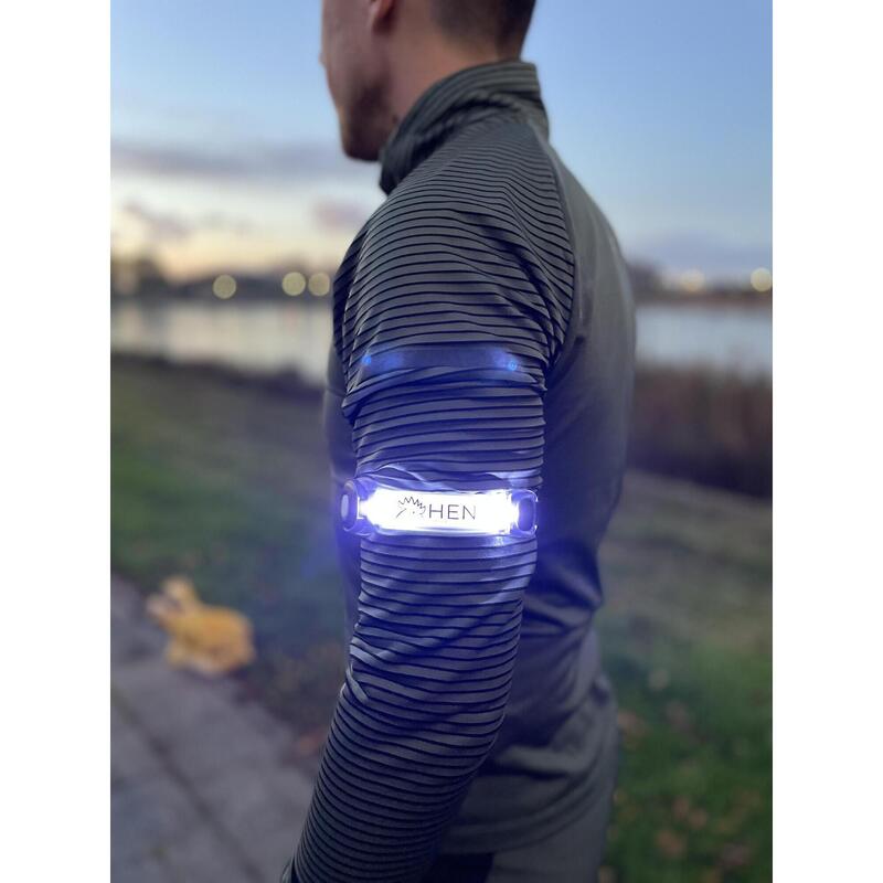 LED náramek – dobíjecí přes USB – 2 ks – červený + bílý