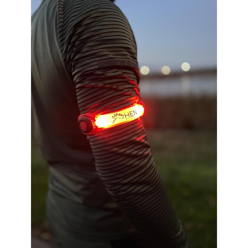 LED náramek – dobíjecí přes USB – 2 ks – červený + bílý