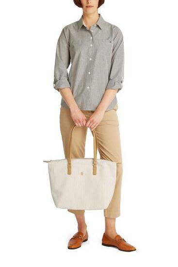 Borsa Tote donna a righe in tela