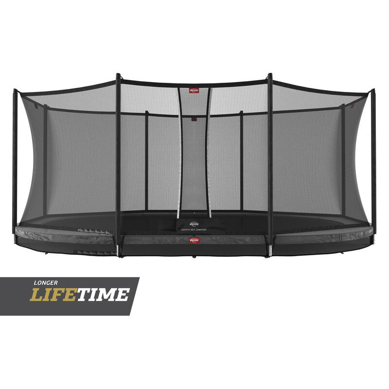 BERG Trampolin oval Favorit InGround schwarz 520 cm mit Sicherheitsnetz