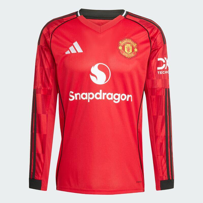 Adidas Manchester United 25/26 Long Sleeve Home Jersey Men Footabll Jerseys Red -  1