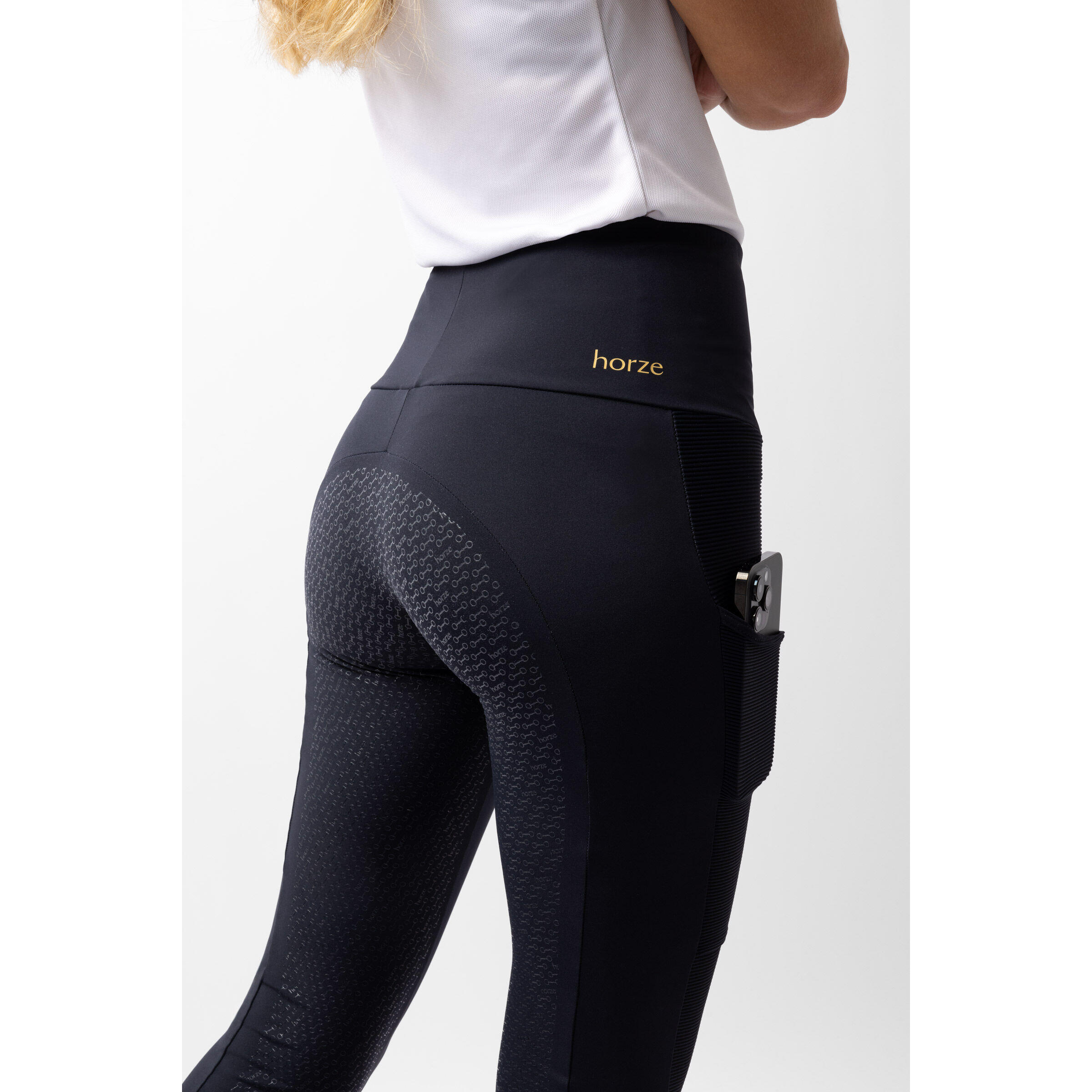 Leggings abbigliamento funzionale da equitazione full grip per donna Horze Mathi 6/7
