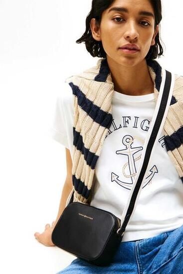 Camera bag donna con tracolla in tessuto