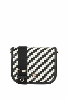 Borsa donna a righe con tracolla e pochette