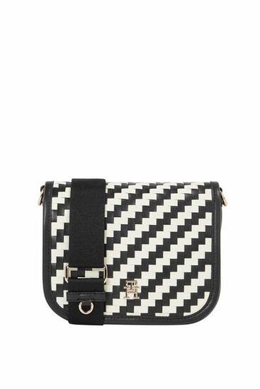 Borsa donna a righe con tracolla e pochette