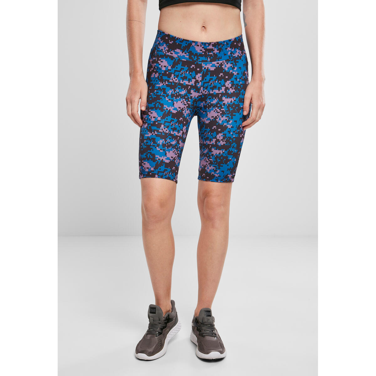 Urban Classics - Short Cycliste Femme Urban Classics High Waist Camouflage Tech (grandes Tailles) - Short - Bleu|noir - Decathlon