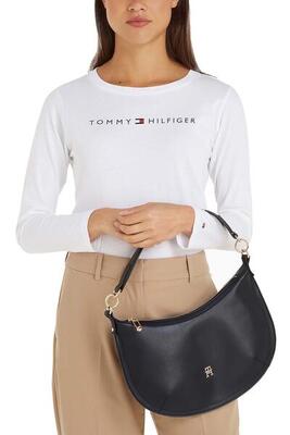 Borsa donna a mezzaluna con logo