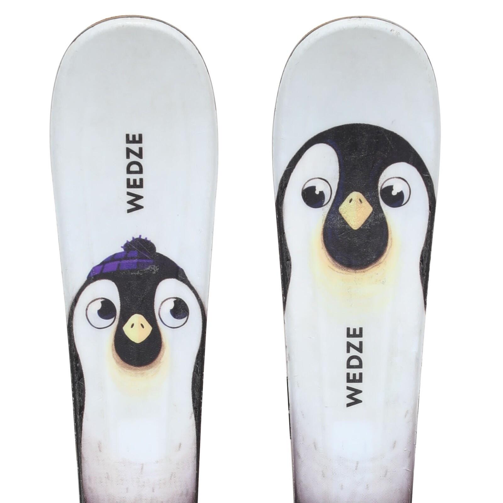 RECONDITIONNE - Ski Junior Wedze Boost 100 Pingouin + Fixations - BON