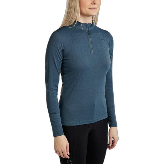 Polo da allenamento equitazione a maniche lunghe donna Montar Cilia