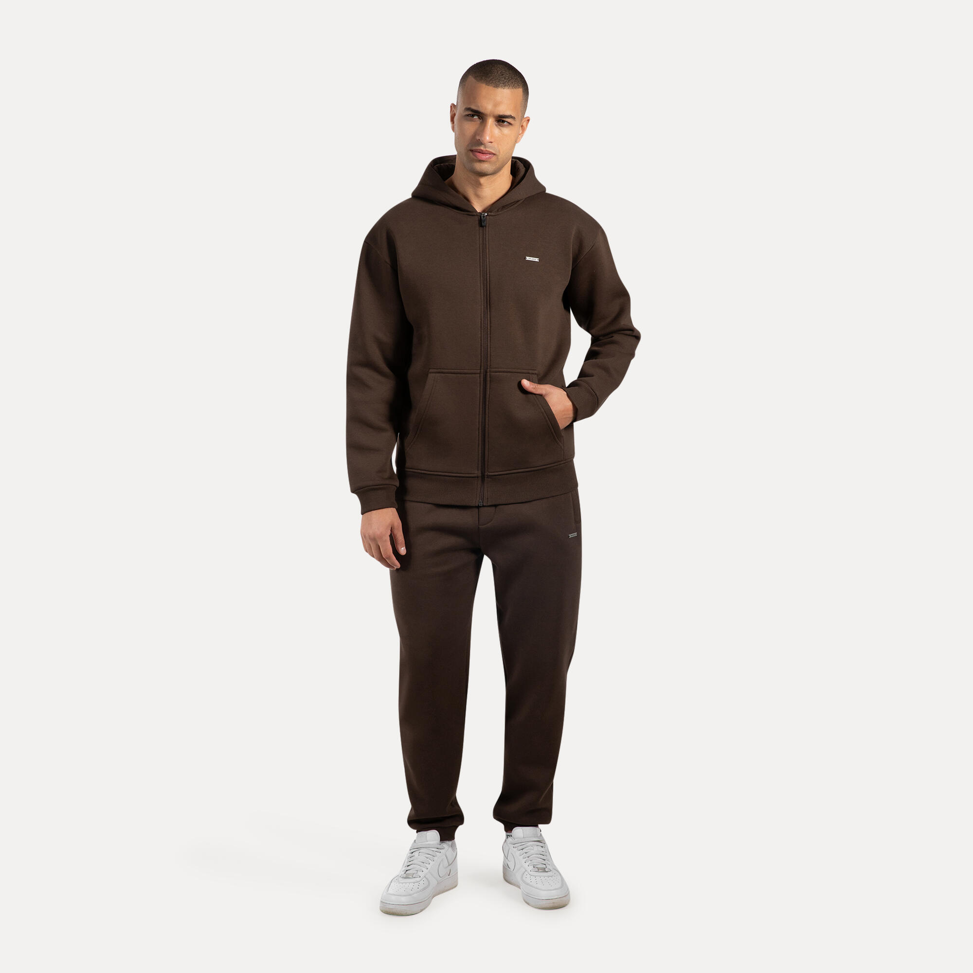 Herren Zip Hoodie Ilyas Braun 3/5