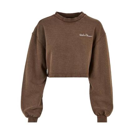 Bluza kołnierz rong krótka frotte z małymi haftami dla kobiet Urban Classics