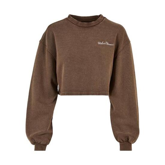 Bluza kołnierz rong krótka frotte z małymi haftami dla kobiet Urban Classics