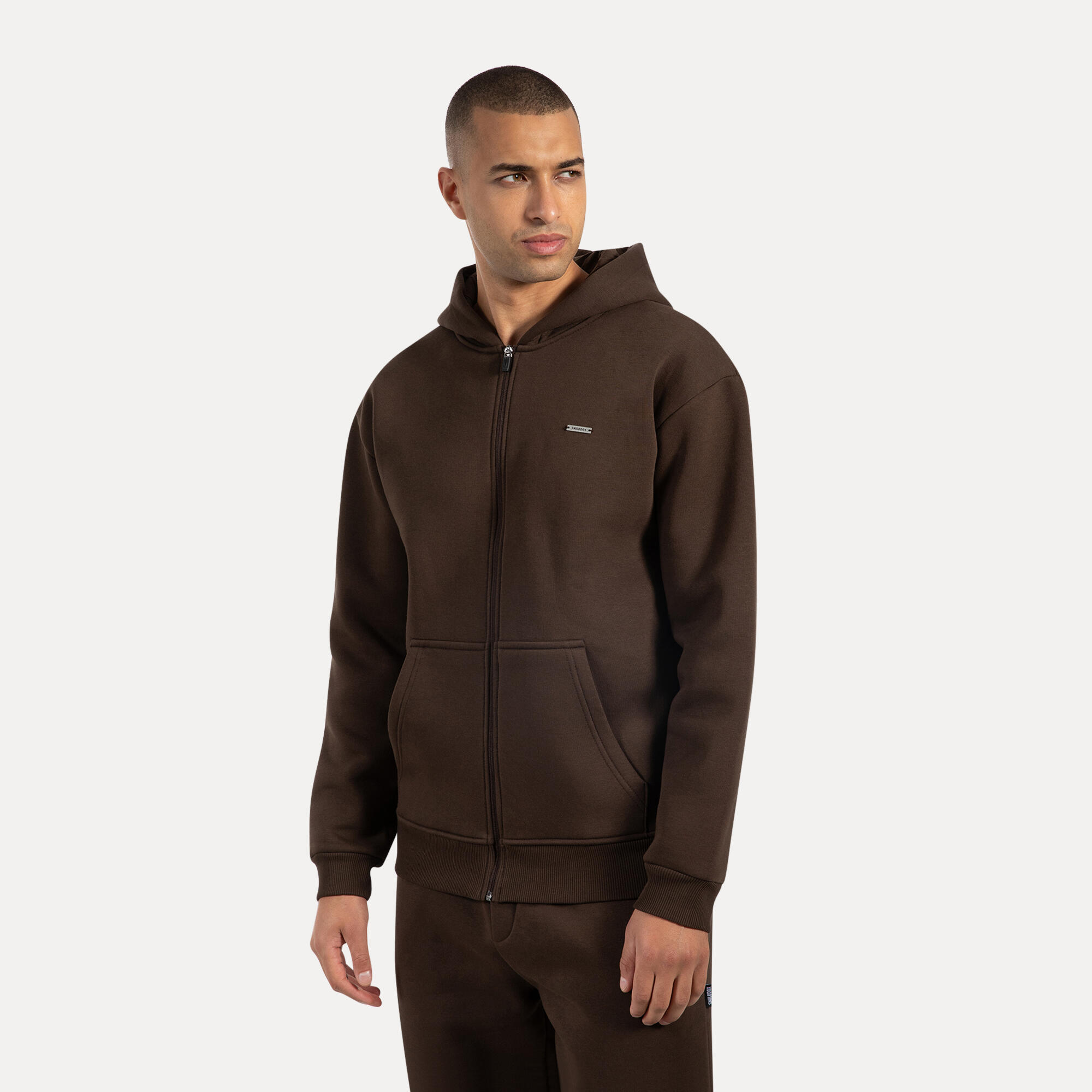 Herren Zip Hoodie Ilyas Braun 2/5