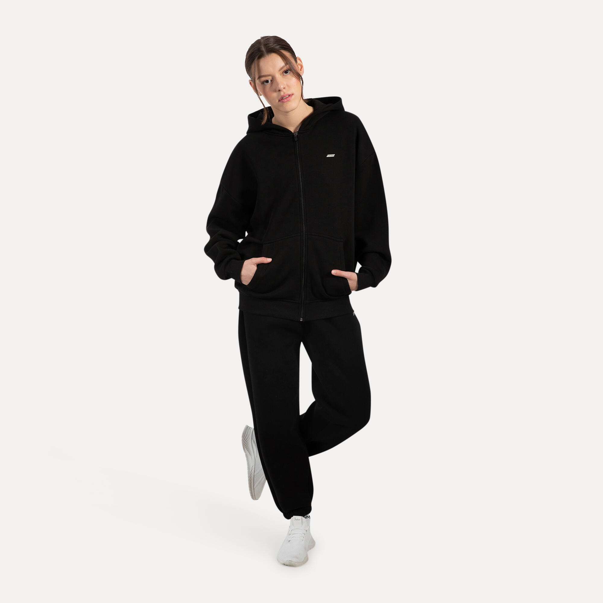 Damen Zip Hoodie Lyanna Schwarz 3/5
