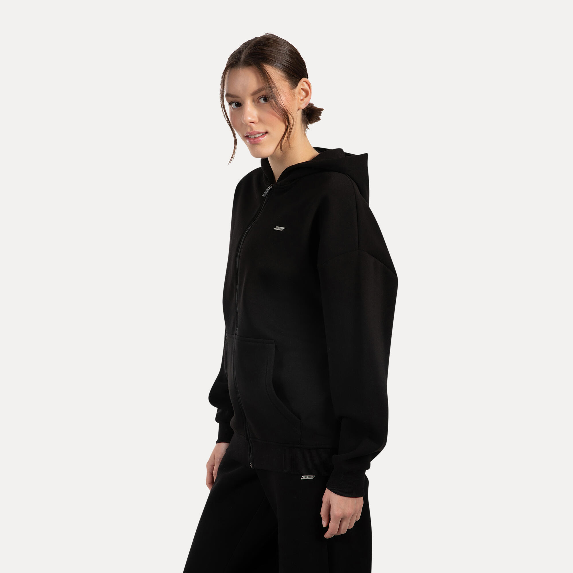 Damen Zip Hoodie Lyanna Schwarz 2/5