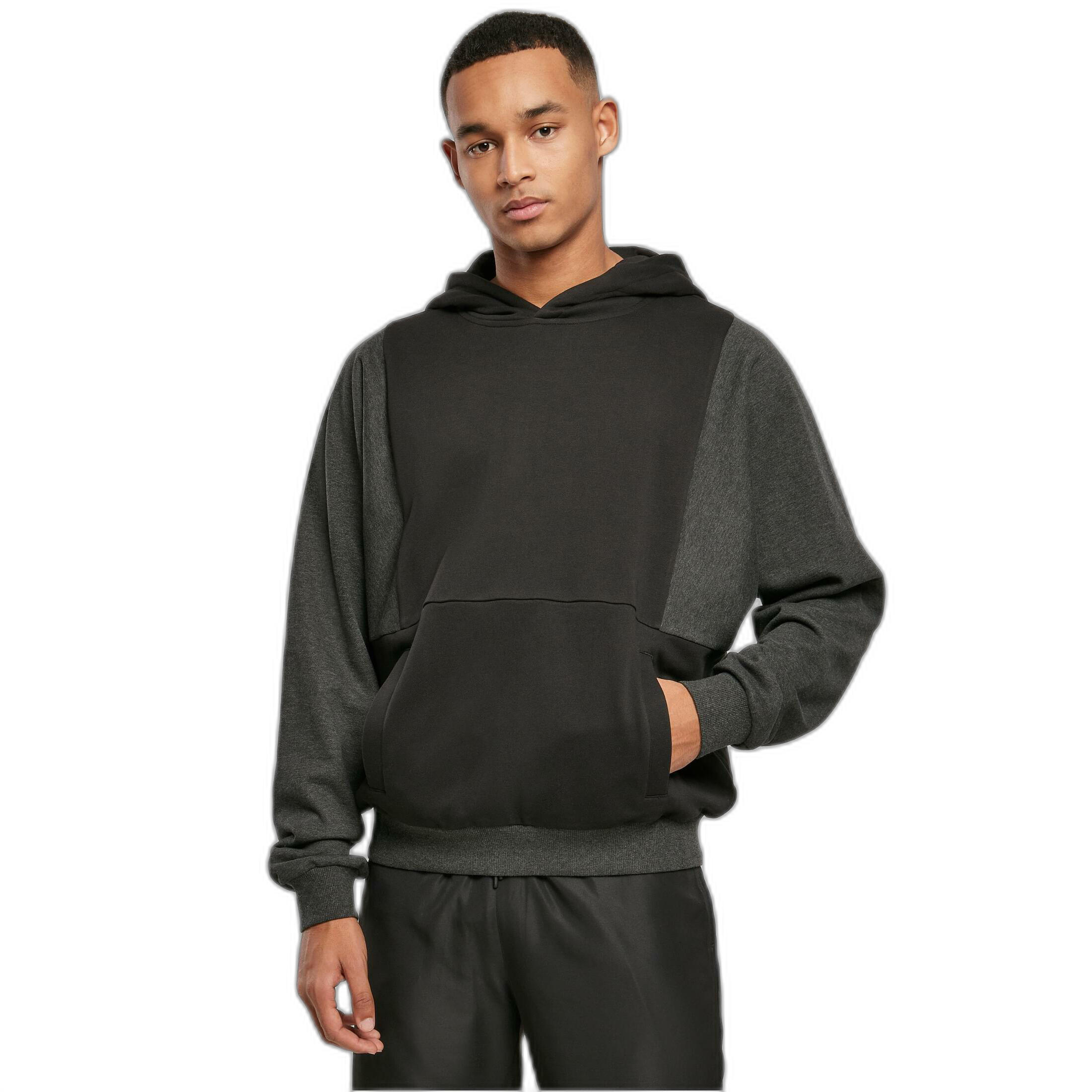 Urban Classics - Sweatshirt À Capuche Urban Classics Cut On Sleeve - Sweat-shirt - Marron|noir - Decathlon