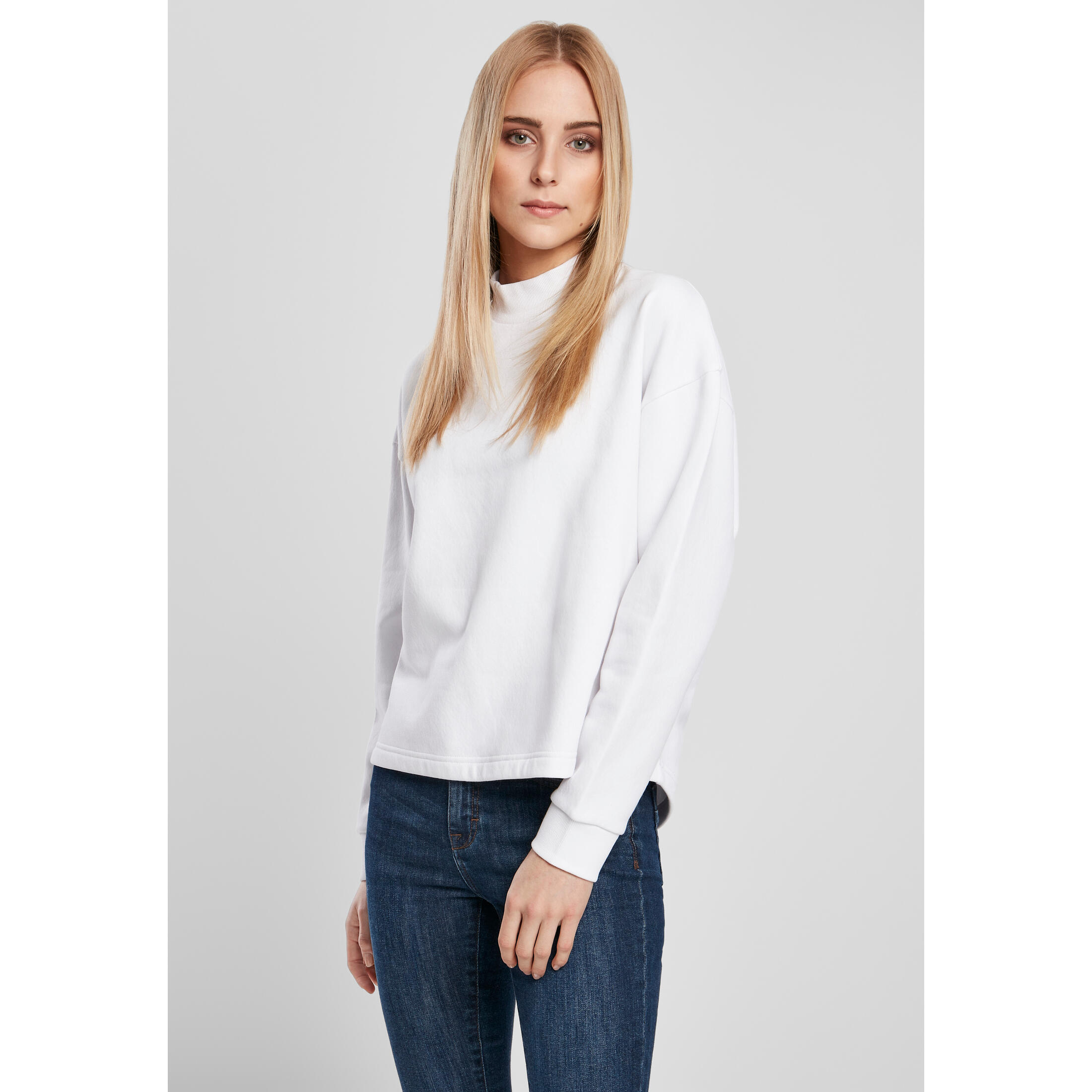 Urban Classics - Sweatshirt Femme Urban Classics Oversized High Neck Crew (grandes Tailles) - Sweat-shirt - Blanc - Decathlon