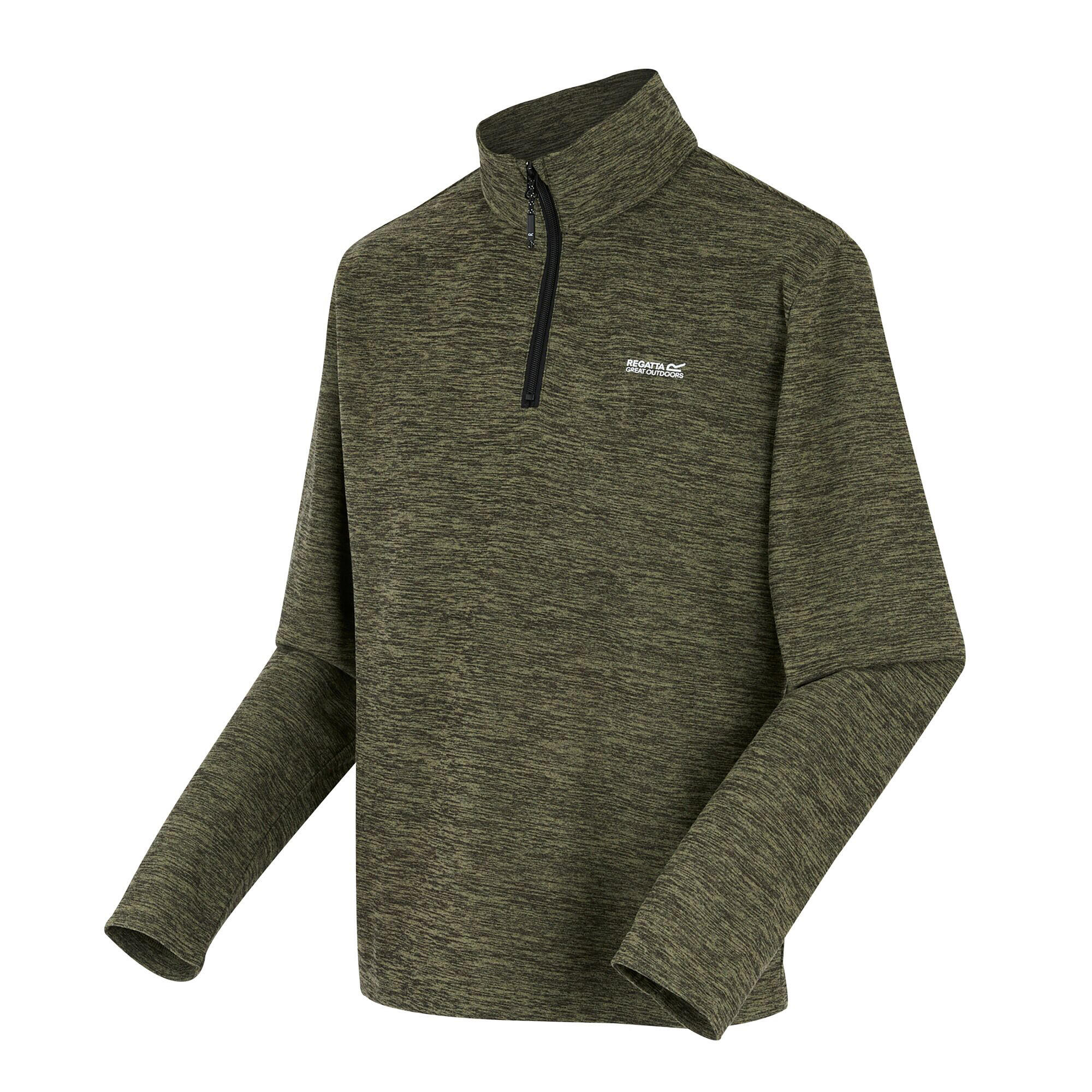 "Thompson" Fleecejacke für , mit halbem Reißverschluss, meliert Herren Ölgrün 3/5