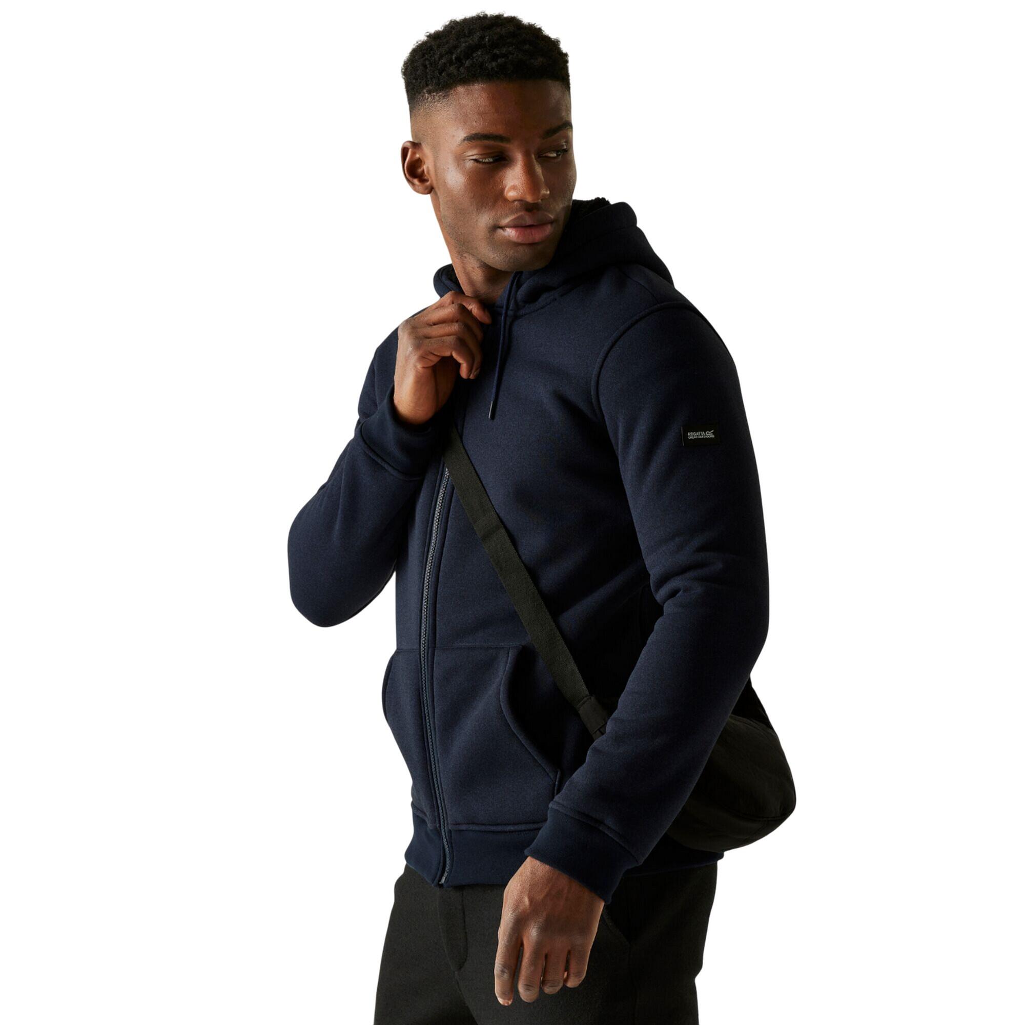 Felpa Con Cappuccio E Zip InteraPile Uomo Regatta Naddle Blu Navy Nero 4/5