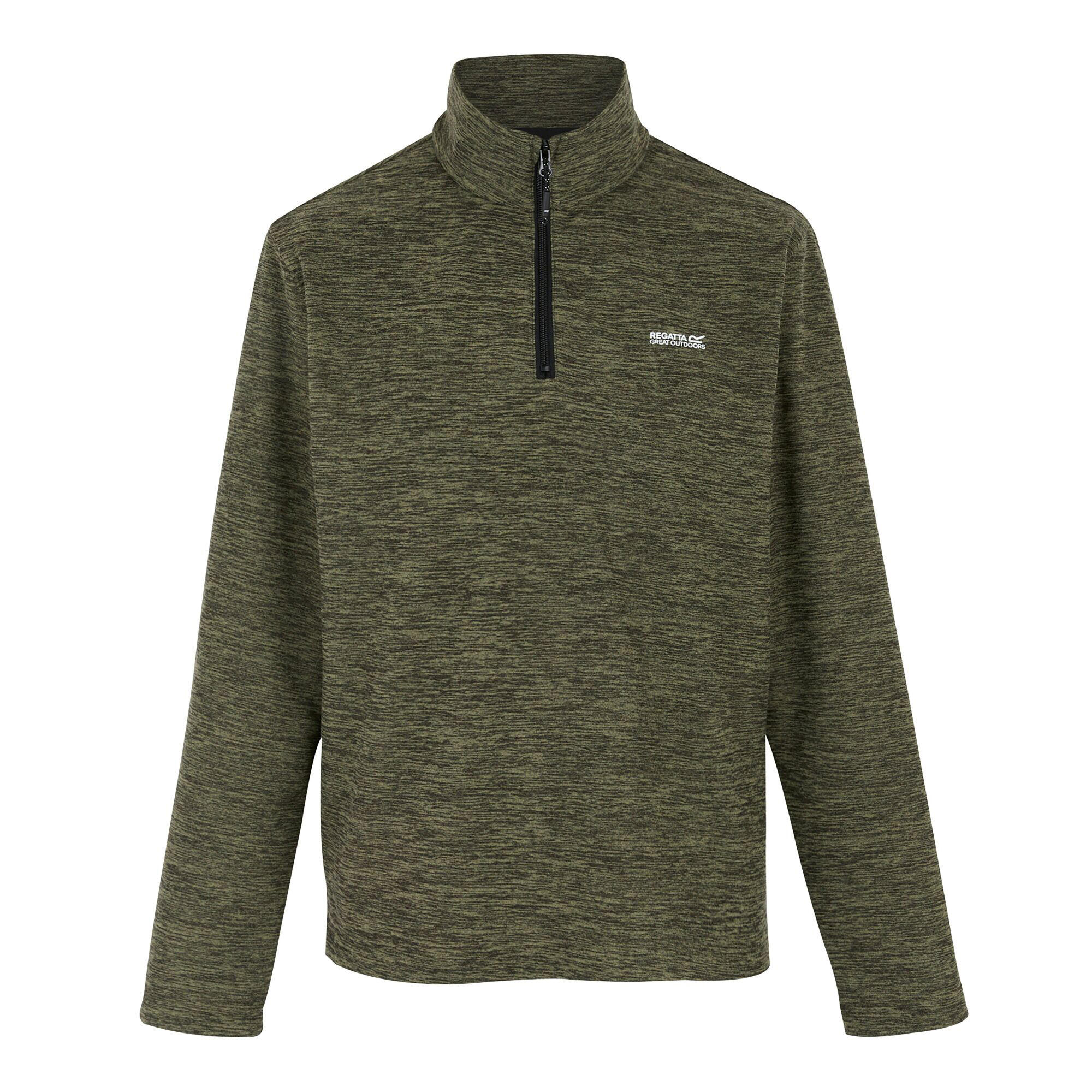 REGATTA Mens Thompson Marl Half Zip Fleece Jacket (Oil Green)