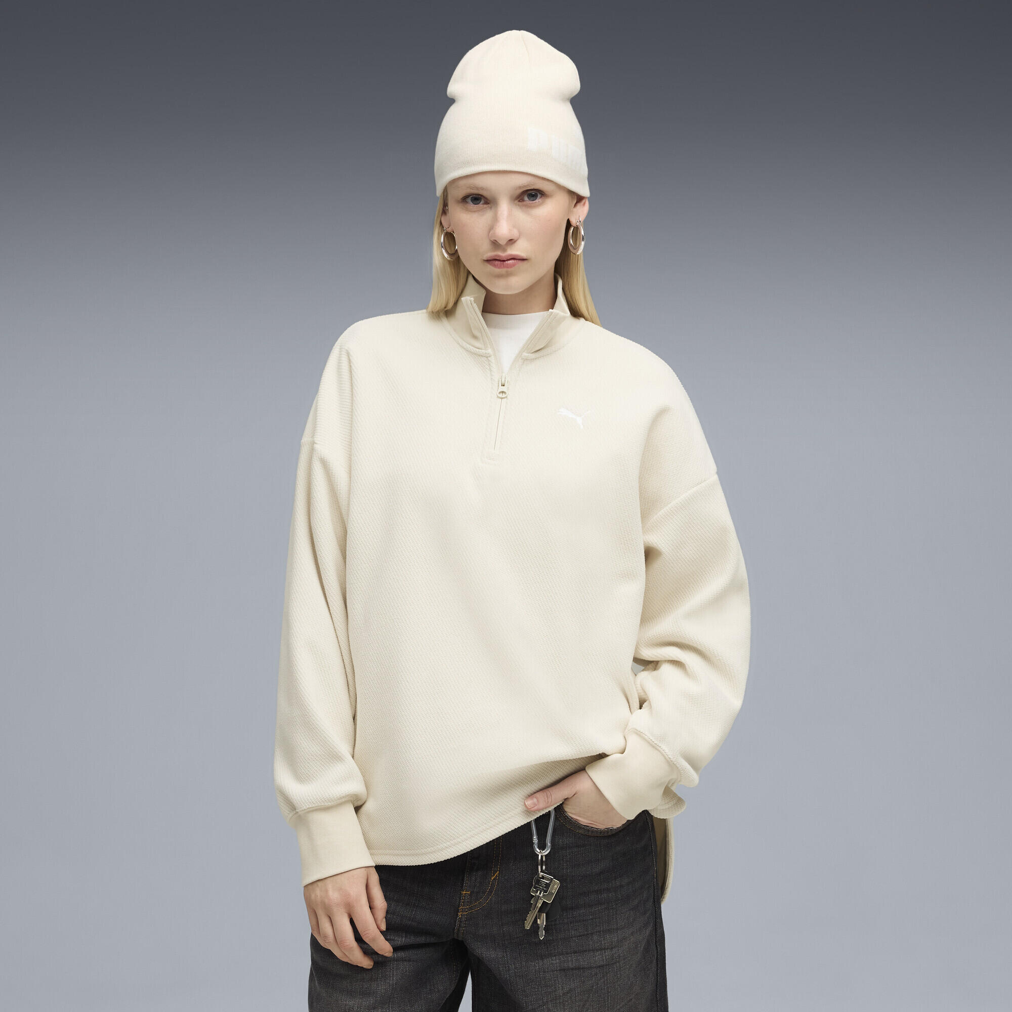 Sweat oversize d’hiver à col zippé HER Femme PUMA 2/9