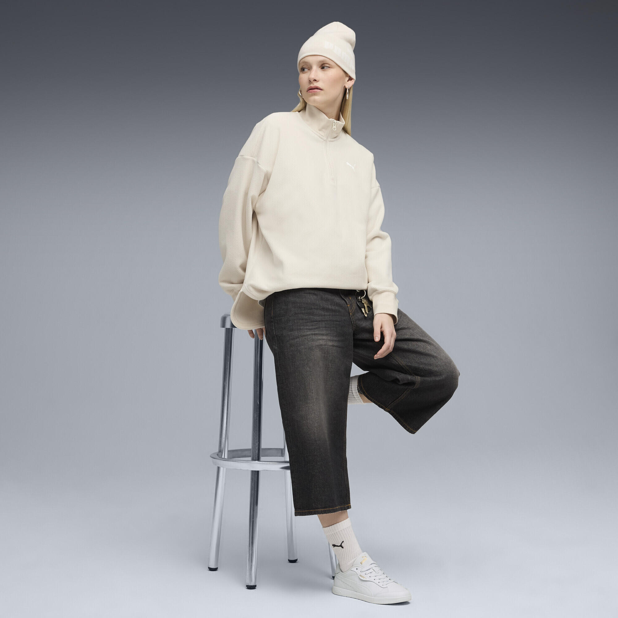 Sweat oversize d’hiver à col zippé HER Femme PUMA 4/9