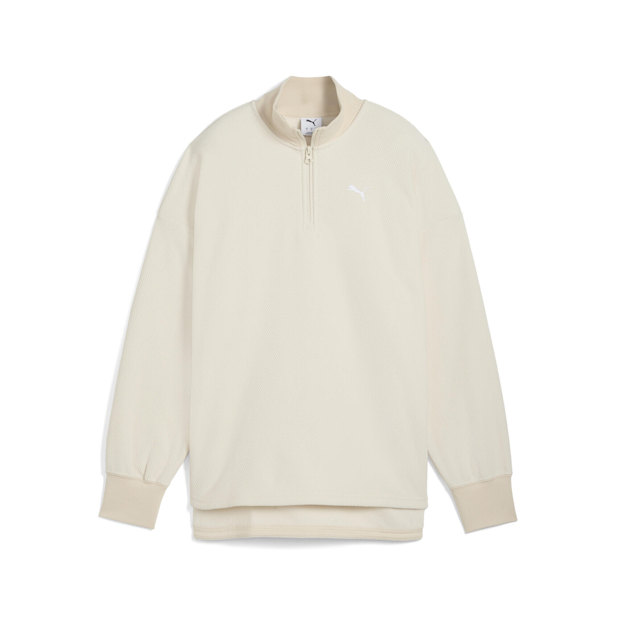 Puma - Sweat Oversize D’hiver À Col Zippé Her Femme Puma - Pull - Beige|blanc - 48 Xl - Decathlon