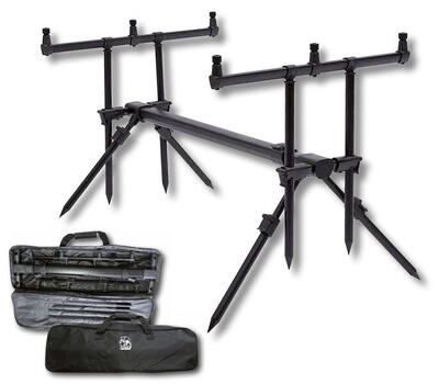 Portacanne rod pod in alluminio con 3 buzzer bars + borsa