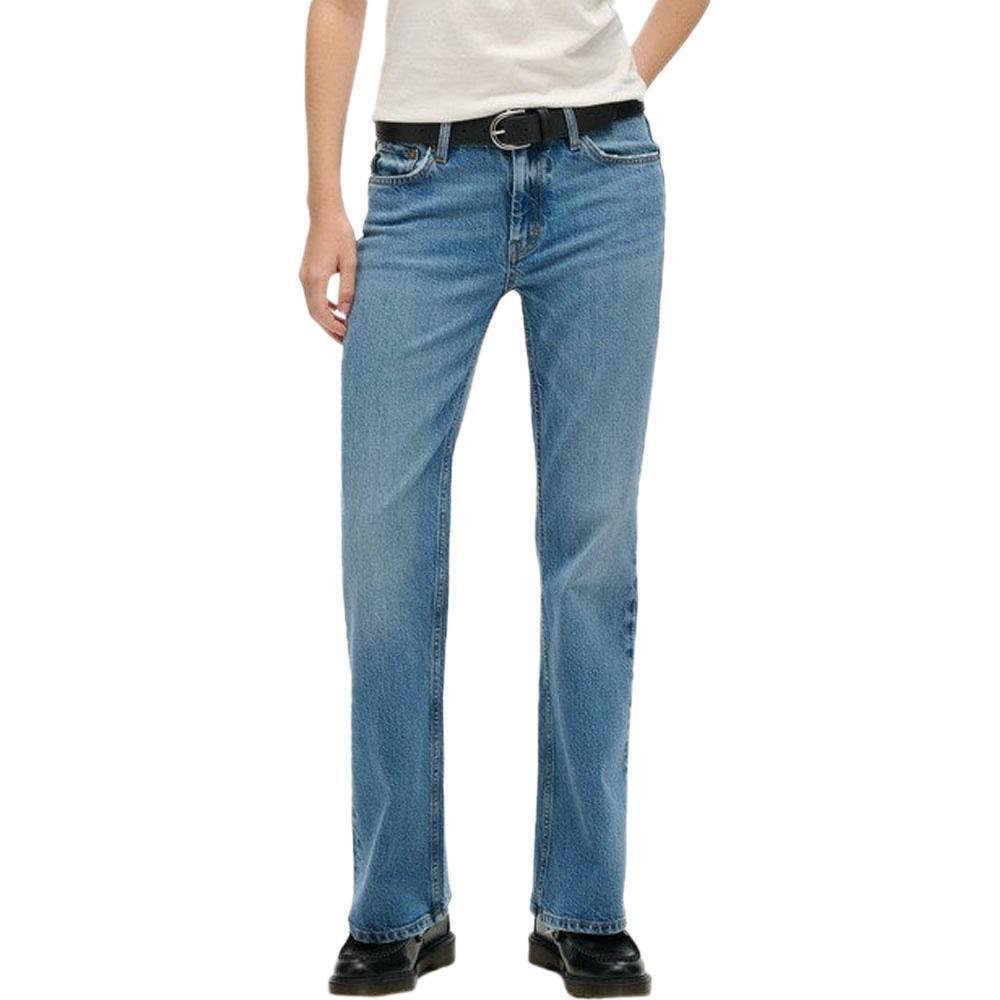 Superdry Women's Vintage Rise Slim Flare Straight Leg Jeans