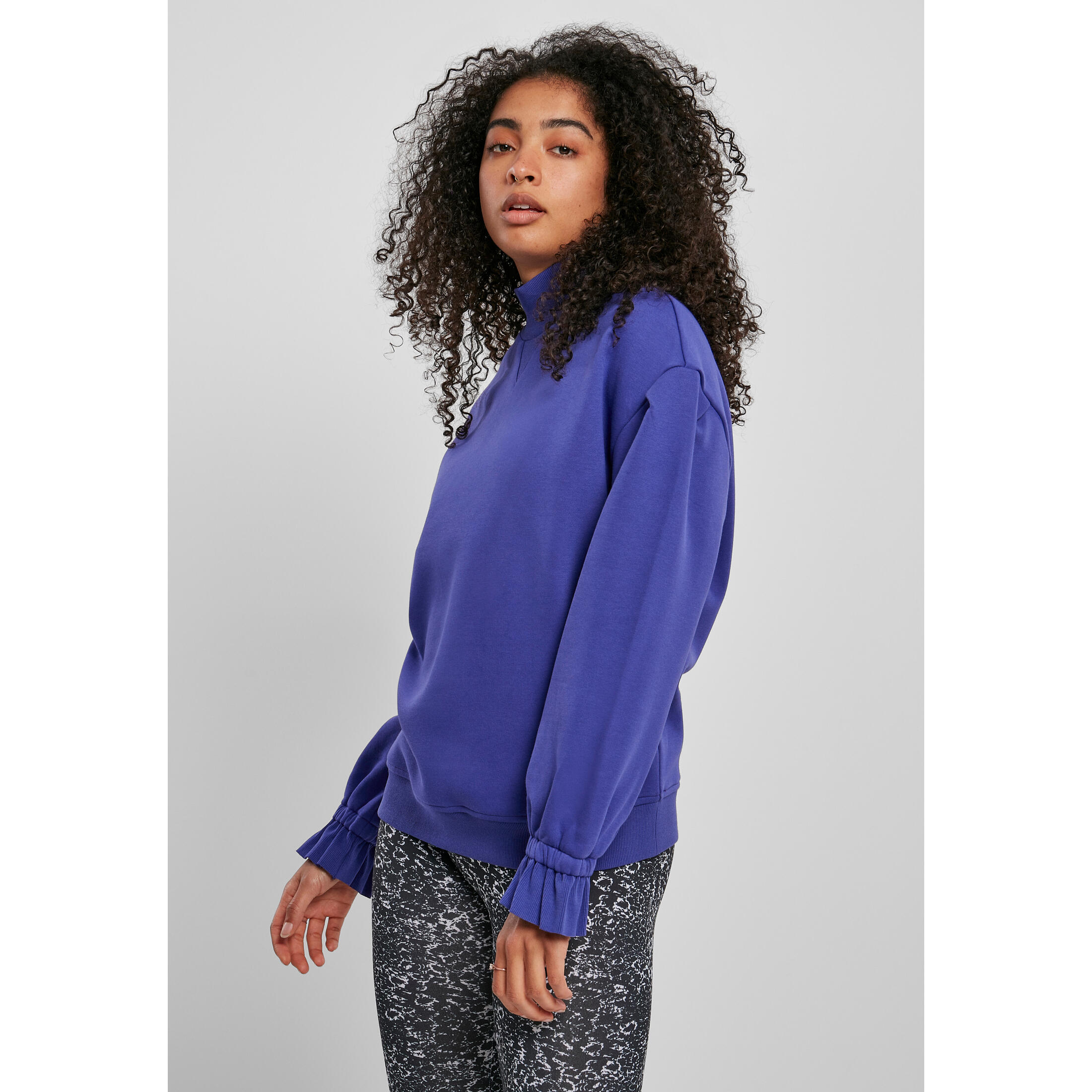 Urban Classics - Sweatshirt Femme Urban Classics Turtleneck Crew (grandes Tailles) - Sweat-shirt - Bleu - Decathlon