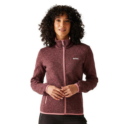 Dames newhill full zip fleecejack (perzik roze)