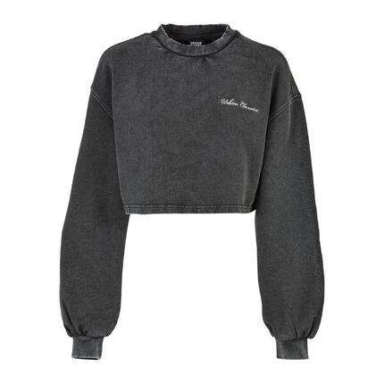 Bluza kołnierz rong krótka frotte z małymi haftami dla kobiet Urban Classics