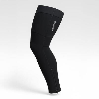 Acelera beenstukken beenwarmers wielrennen isolerend fleece silicon gripper rits
