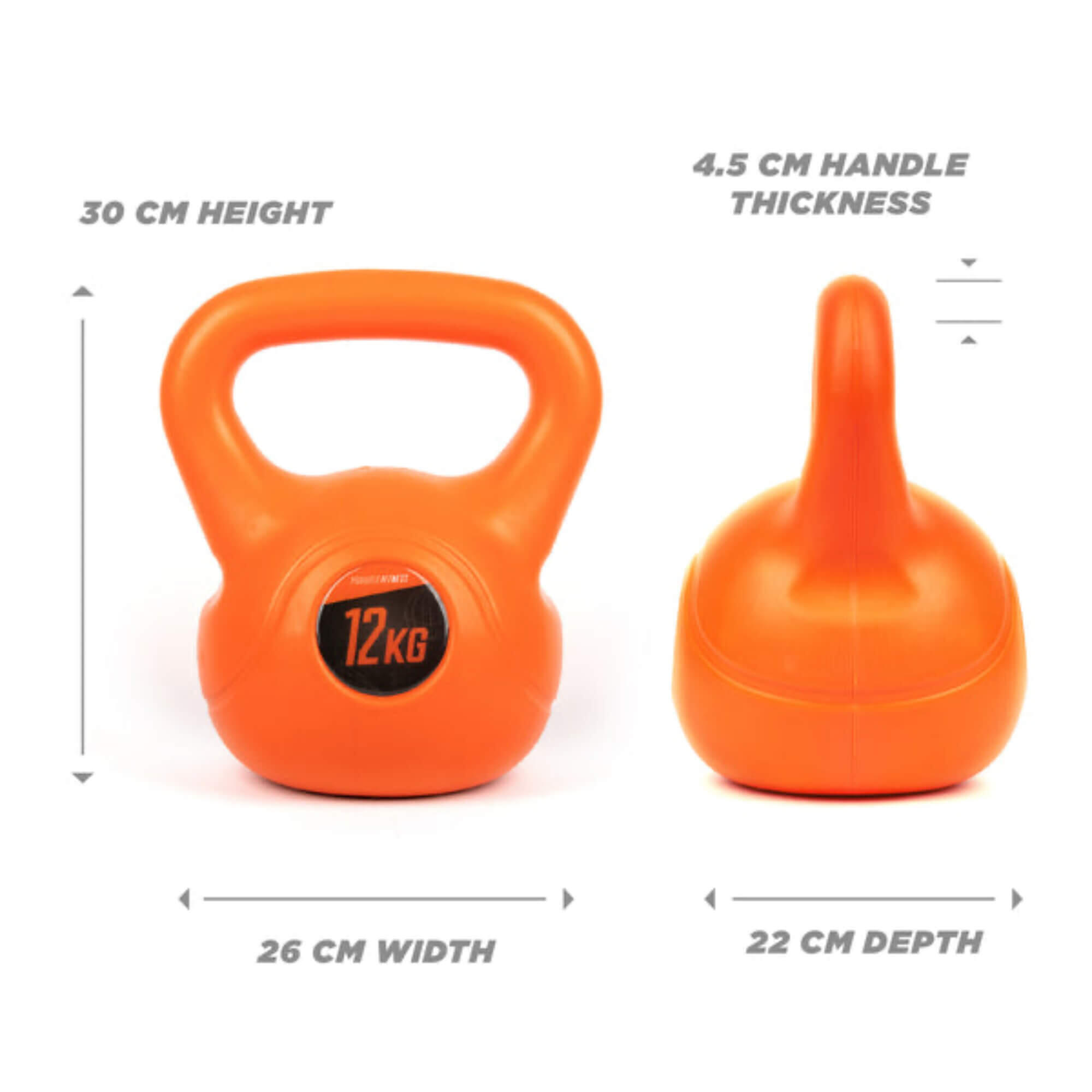 Kettlebell winylowy Phoenix Fitness 12 kg szeroki uchwyt 5/6