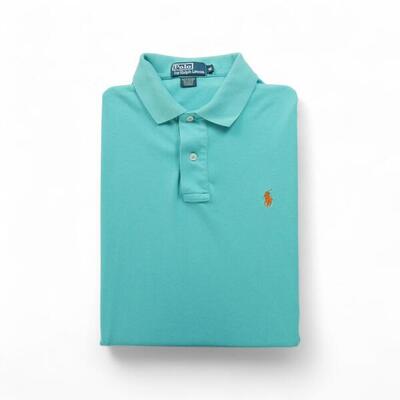 Second life - Kurzarm-Poloshirt Herren Türkis - In gutem Zustand