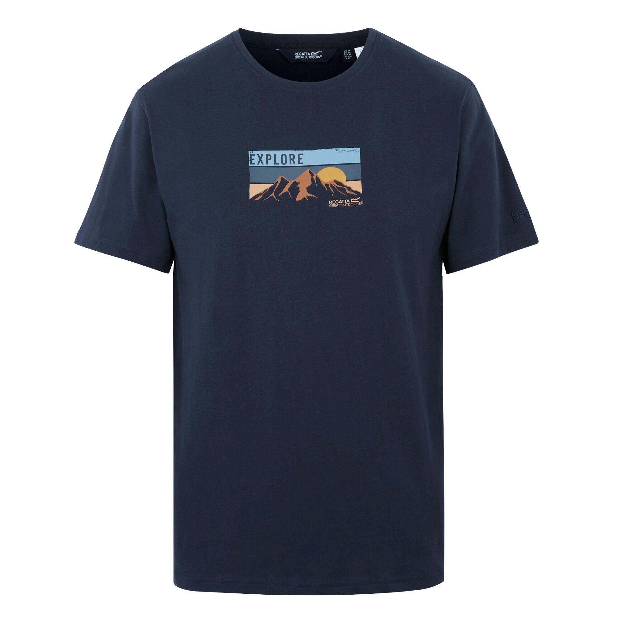 REGATTA Mens Cline IX Explore TShirt (Navy Blue)