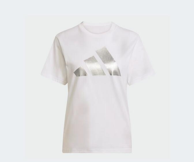 T-shirt donna adidas holiday metallic graphic tee - bianco 3/5
