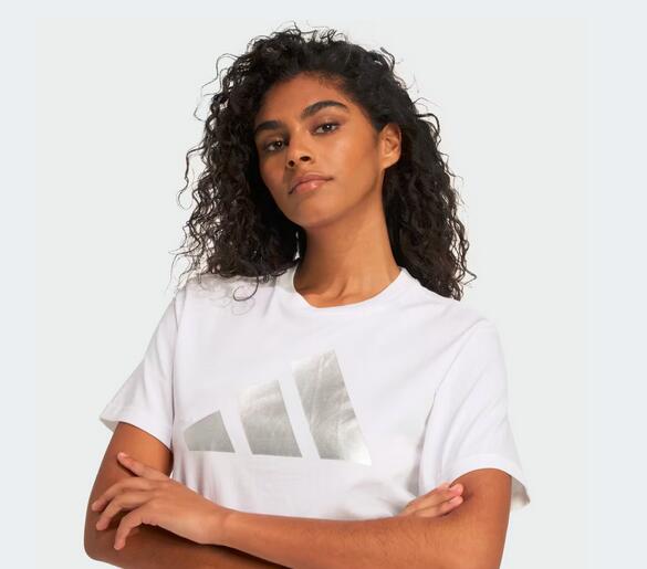 T-shirt donna adidas holiday metallic graphic tee - bianco 4/5