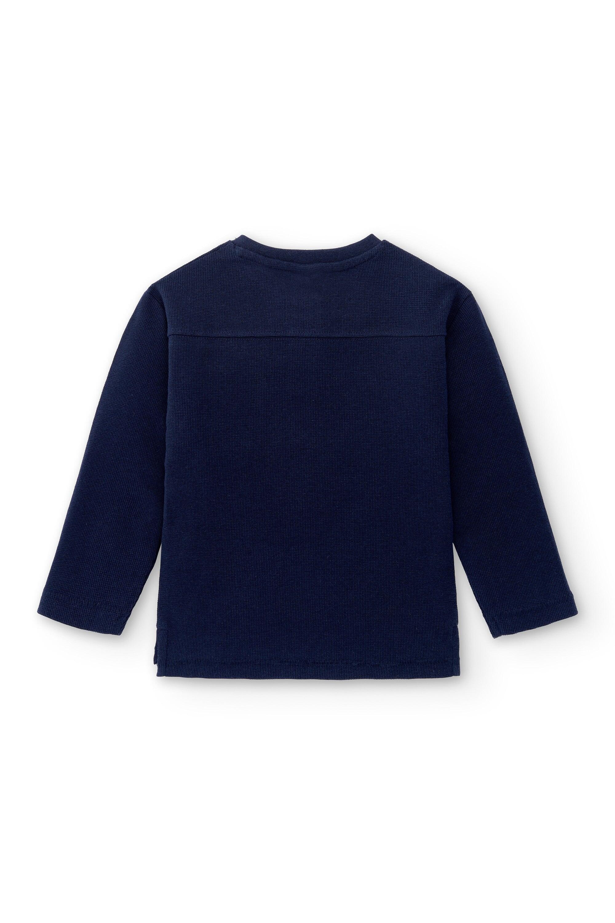 Camiseta manga larga de niño color marino 2/3