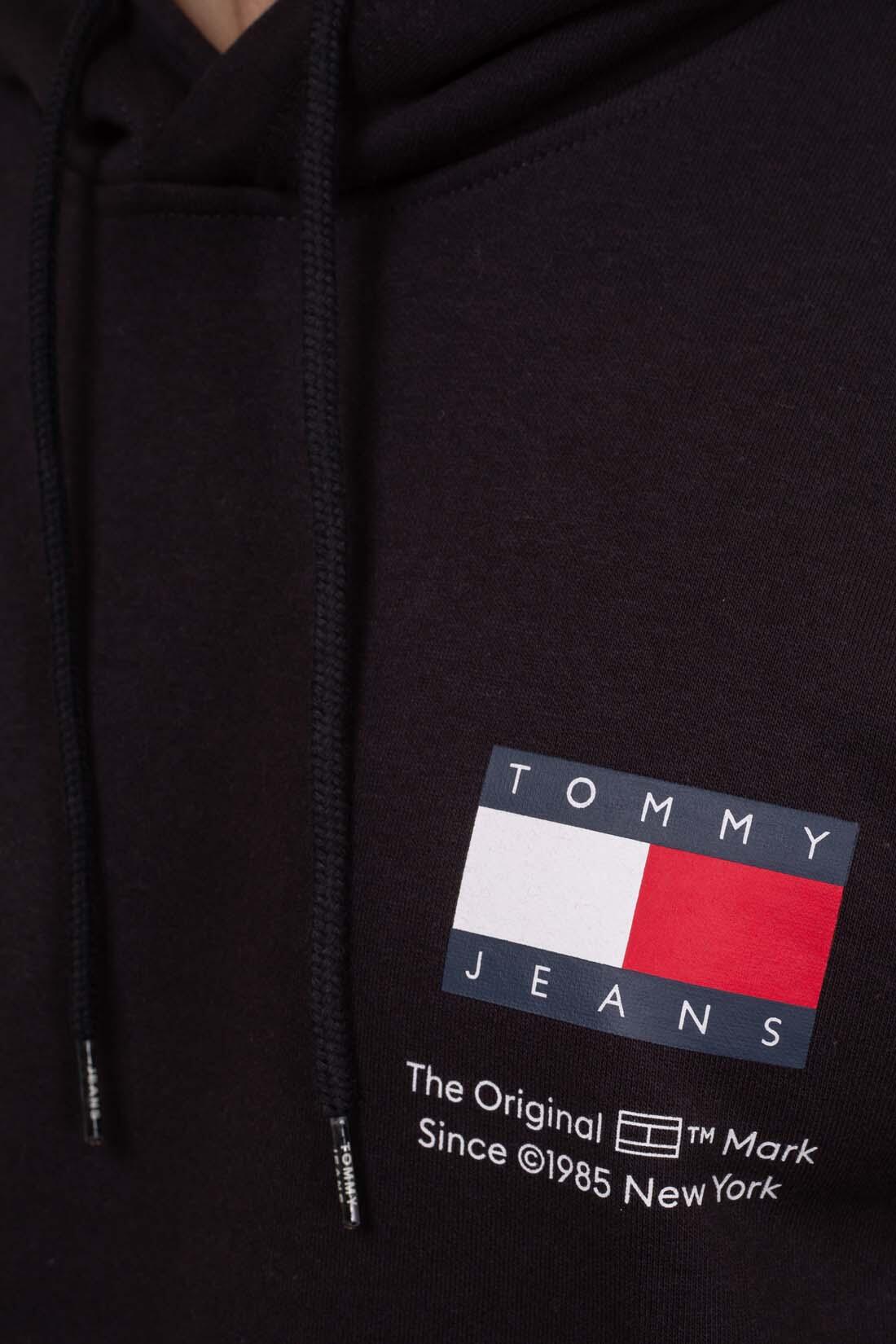 Felpa Nera Felpa Tommy Hilfiger Bandiera Uomo Felpa Uomo Regular