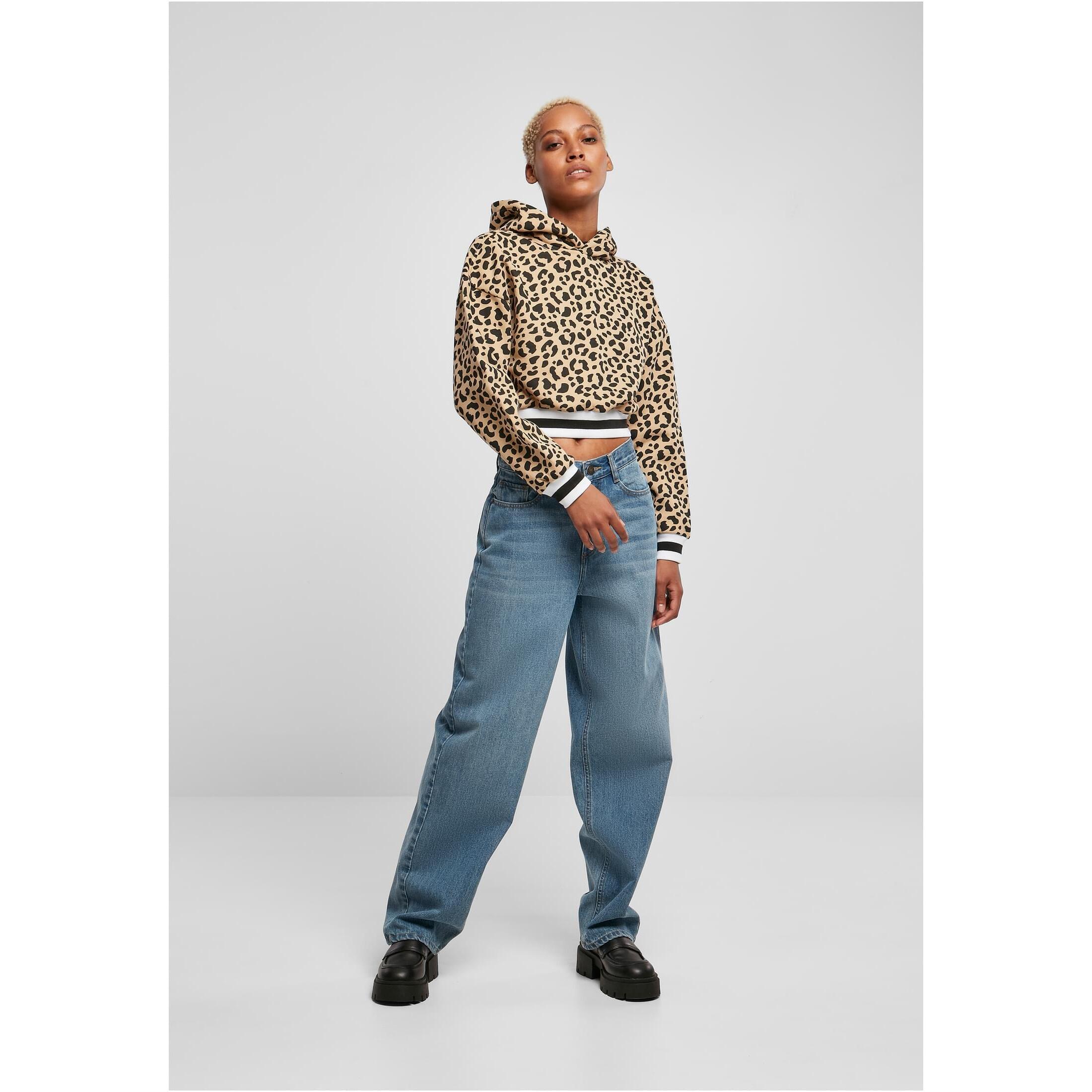 Urban Classics - Sweat À Capuche Court Femme Urban Classics Aop College - Sweat-shirt - Beige - Decathlon