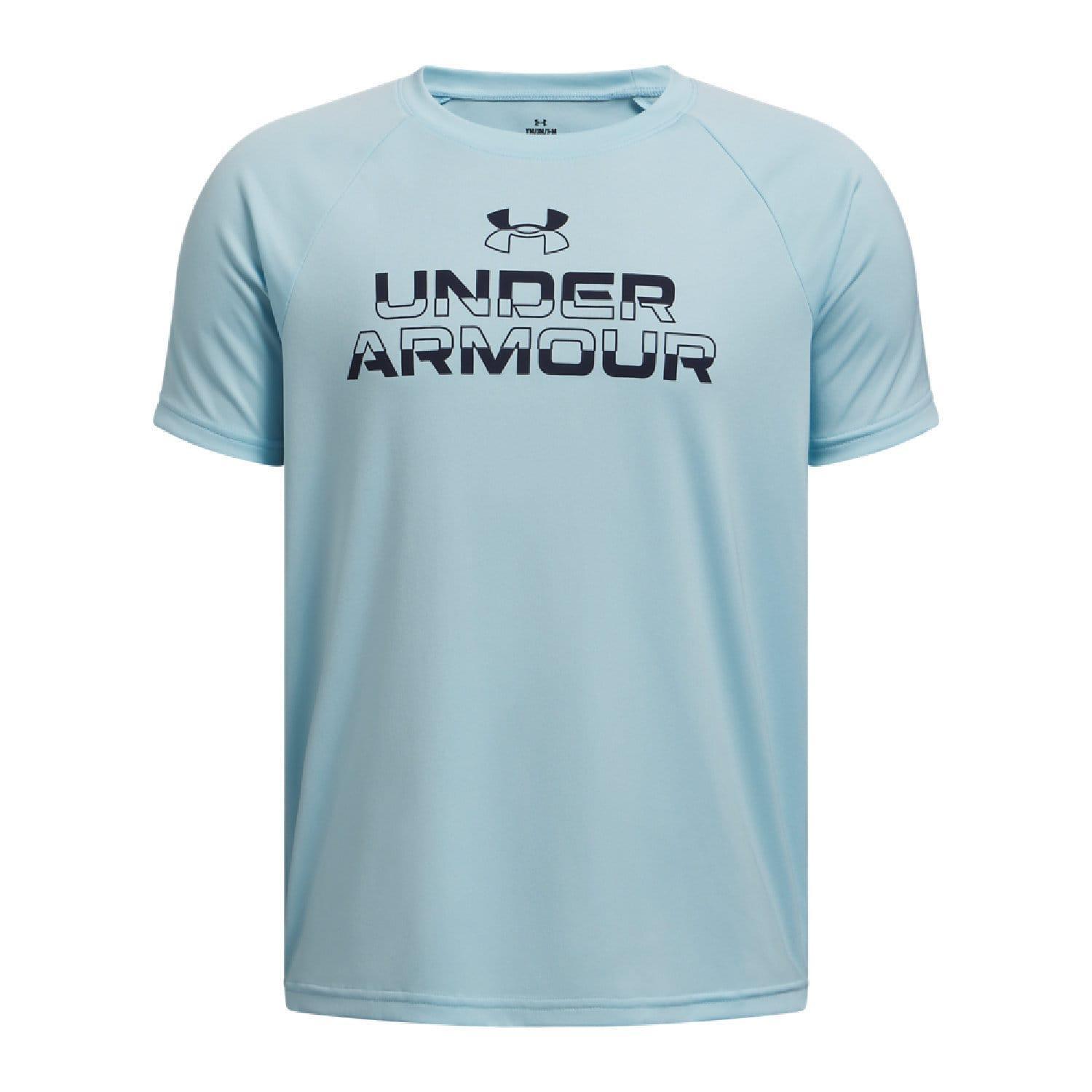 UNDER ARMOUR Childrens/Kids Tech Split Wordmark TShirt (Blue)