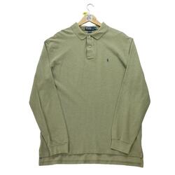 Reconditionné - Polo manches longues Homme Kaki - Bon État