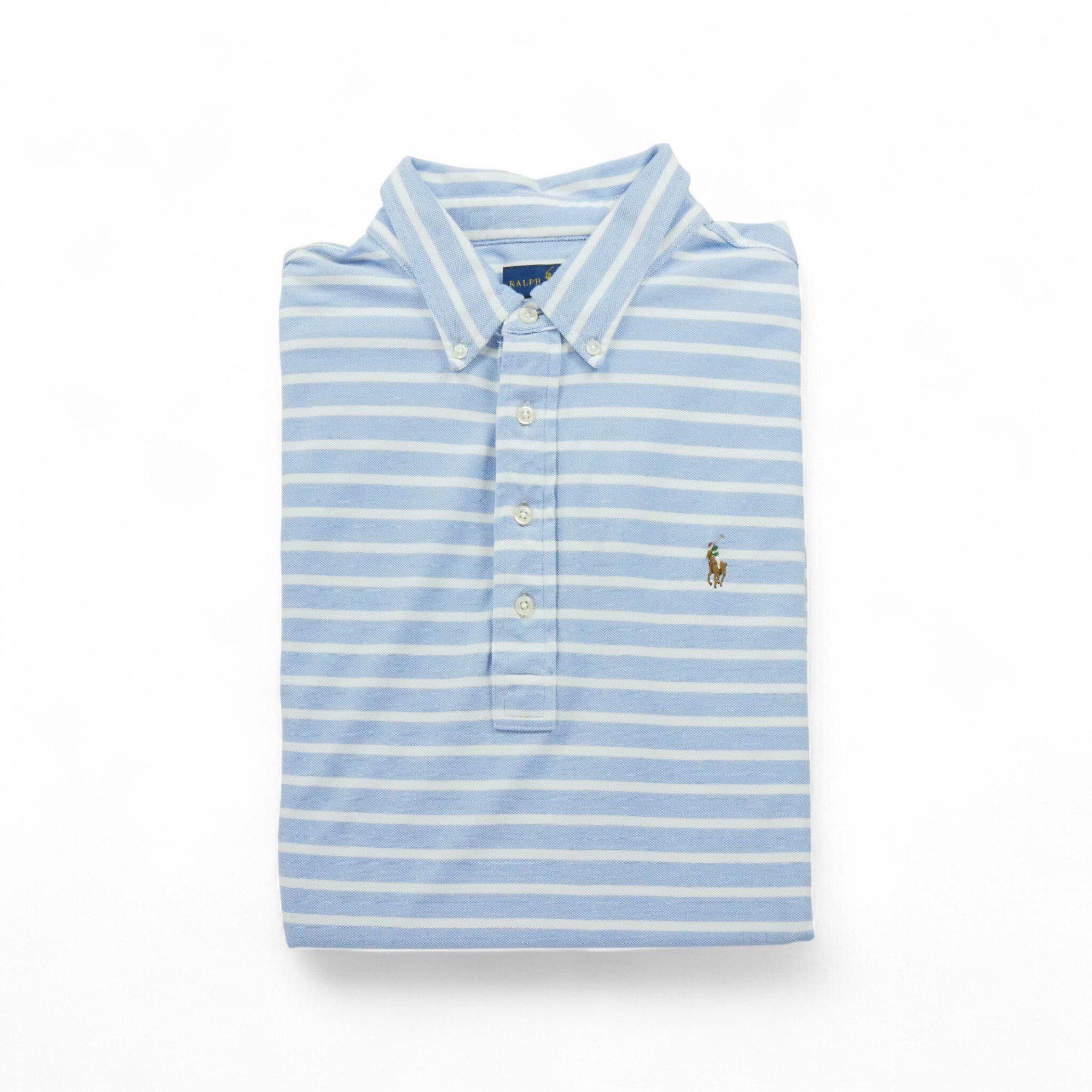 Tweedehands Korte mouw poloshirt heren lichtblauw Goede staat